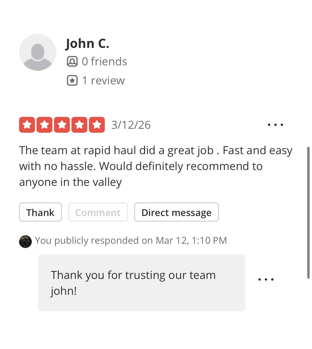 5-star review from John C.