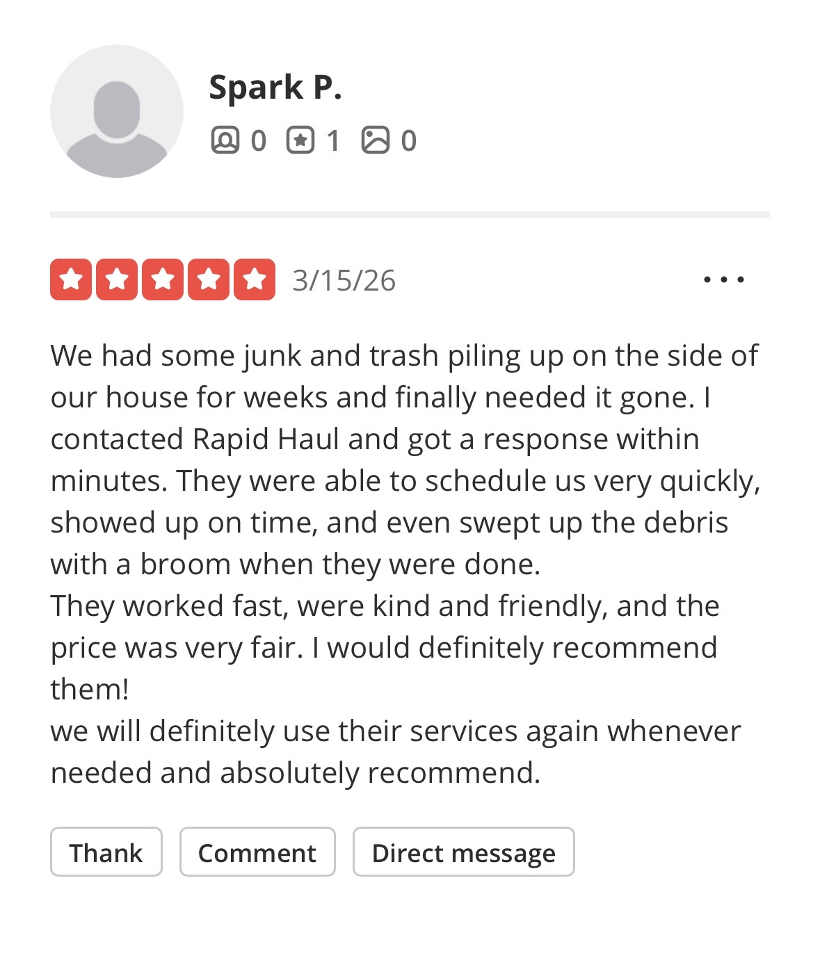 5-star review from Spark P.